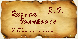Ružica Ivanković vizit kartica